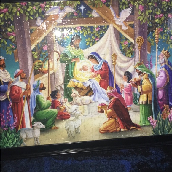 Puzzle with frame Jesus birth 3 kings Nativity of Jesus 27 x 21 - Picture 3 of 6